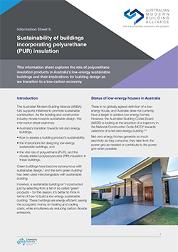 Sustainability of buildings incorporating polyurethane (PUR) insulation