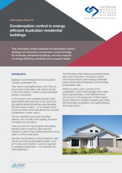 Condensation control in energy efficient Australian residential buildings